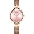 Women Watch  Fashion Gold Rose Case  Quart  WristWatch  Women Beatiful Dress Mesh Steel Power  Reserve Clock